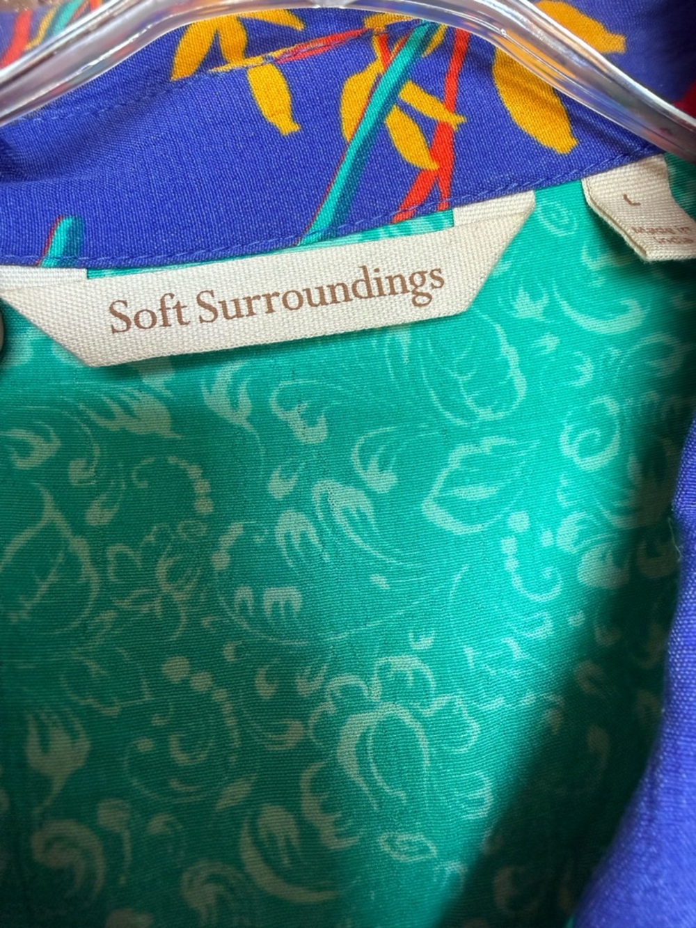 Soft Surroundings “Hermosa” Patchwork Floral Tunic Blouse Size Large - Picture 4 of 7